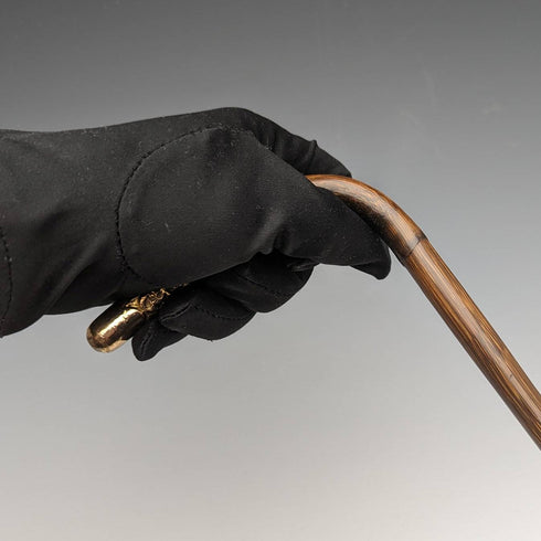 Around 1900 British antique slim lightweight cane cane L-handle 91.5cm